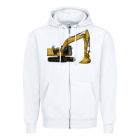White Excavator Zipper Hoodie - LillyAllenDesigns