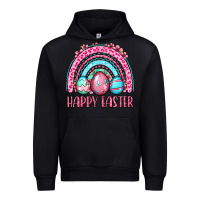 Black Happy Easter eggs rainbow Urban Hoodie - OliviaCreatesArt