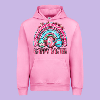 Happy Easter Eggs Rainbow Urban Hoodie Designed By Oliviacreatesart