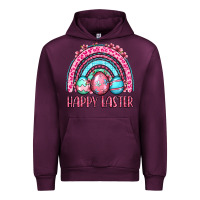 Mauve Wine Happy Easter eggs rainbow Urban Hoodie - OliviaCreatesArt