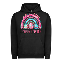 Pigment Black Happy Easter eggs rainbow Urban Hoodie - OliviaCreatesArt