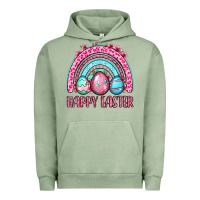 Pigment Oil Green Happy Easter eggs rainbow Urban Hoodie - OliviaCreatesArt