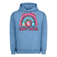 Pigment Pebble Blue Happy Easter eggs rainbow Urban Hoodie - OliviaCreatesArt