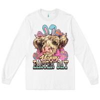 White Easter Day Cow Long Sleeve Tee - NancyCooperArtShop