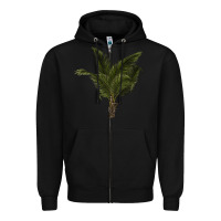 Black palm tree Zipper Hoodie - LillyAllenDesigns