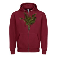 Burgundy palm tree Zipper Hoodie - LillyAllenDesigns