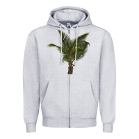 Heather Grey palm tree Zipper Hoodie - LillyAllenDesigns