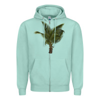 Seafoam palm tree Zipper Hoodie - LillyAllenDesigns