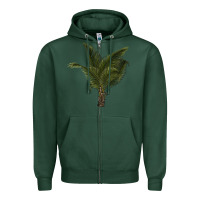 Sports Green palm tree Zipper Hoodie - LillyAllenDesigns