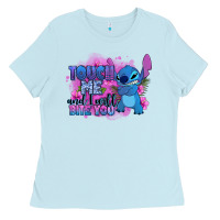 Baby Blue touch me and i will bite you stitch Ladies Tee - Zillion Design Studio