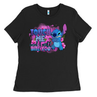 Black touch me and i will bite you stitch Ladies Tee - Zillion Design Studio