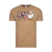 Vintage Coffee pink peace love christmas Vintage Tee - NancyCooperArtShop