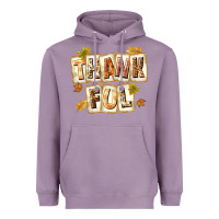 Lavender Thankful with Plate Heavyweight Hoodie - texasbilliewilder