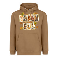 Toasted Coconut Thankful with Plate Heavyweight Hoodie - texasbilliewilder