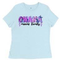 Baby Blue ohana means family with stitch Ladies Tee - texasbilliewilder