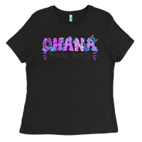 Black ohana means family with stitch Ladies Tee - texasbilliewilder