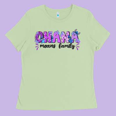Ohana Means Family With Stitch Ladies Tee Designed By Texasbilliewilder