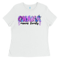 White ohana means family with stitch Ladies Tee - texasbilliewilder