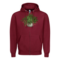 Burgundy Dwarf Pomegranate Tree Illustrations Zipper Hoodie - LillyAllenDesigns