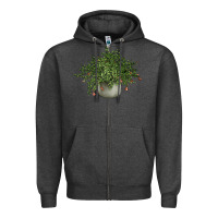 Charcoal Heather Dwarf Pomegranate Tree Illustrations Zipper Hoodie - LillyAllenDesigns