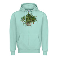 Seafoam Dwarf Pomegranate Tree Illustrations Zipper Hoodie - LillyAllenDesigns