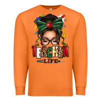 Carrot teacher life afro messy bun Premium Sweatshirt - texasbilliewilder