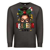 Smoke teacher life afro messy bun Premium Sweatshirt - texasbilliewilder