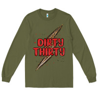 Army Green dirty thirty lightning bolt Long Sleeve Tee - MaliasSmallBusiness