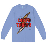 Colony Blue dirty thirty lightning bolt Long Sleeve Tee - MaliasSmallBusiness