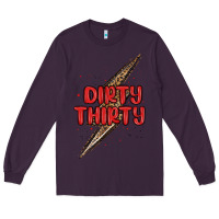 Plum dirty thirty lightning bolt Long Sleeve Tee - MaliasSmallBusiness
