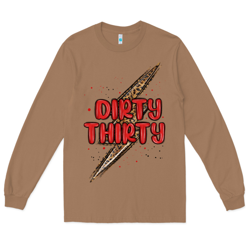 Dirty Thirty Lightning Bolt Long Sleeve Tee by MaliasSmallBusiness | Teevron
