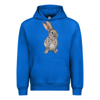 Cobalt Easter bunny Urban Hoodie - OliviaCreatesArt