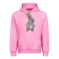 Fuchsia Pink Easter bunny Urban Hoodie - OliviaCreatesArt