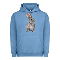 Pigment Pebble Blue Easter bunny Urban Hoodie - OliviaCreatesArt