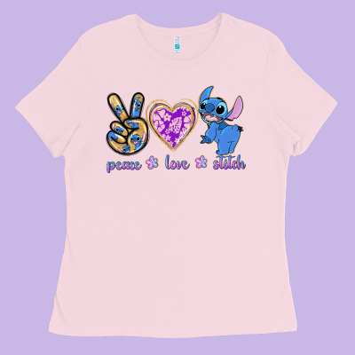 Peace Love Stitch Ladies Tee Designed By Texasbilliewilder
