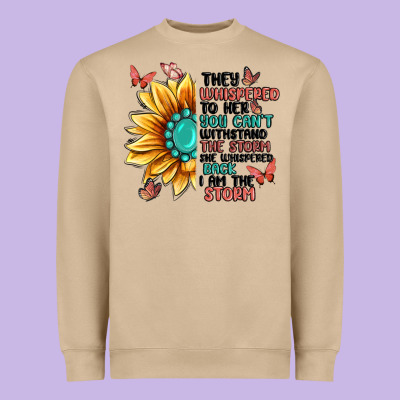 They Whispered To Her You Can't Withstand The Stor Heavyweight Sweatshirt Designed By Maliassmallbusiness