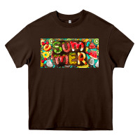 Chocolate Brown summer with fruits license plate Heavy Core Tee - BarkalooDesign