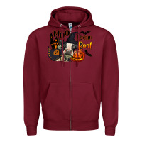 Burgundy Moo I Mean Boo Holstein Cow Zipper Hoodie - LillyAllenDesigns