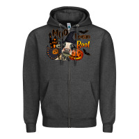 Charcoal Heather Moo I Mean Boo Holstein Cow Zipper Hoodie - LillyAllenDesigns