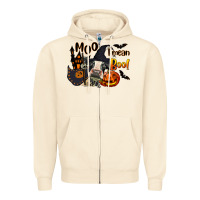 Sandshell Moo I Mean Boo Holstein Cow Zipper Hoodie - LillyAllenDesigns