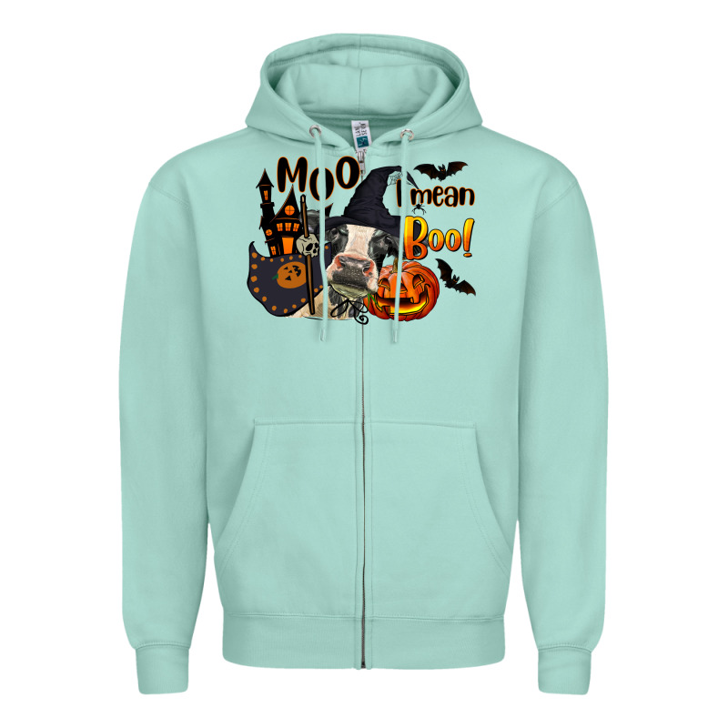 Moo I Mean Boo Holstein Cow Zipper Hoodie by LillyAllenDesigns | Teevron
