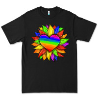 Black lgbtq color heart and sunflower Premium Tee - HRA Design Shop
