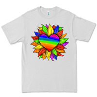 Dove Grey lgbtq color heart and sunflower Premium Tee - HRA Design Shop