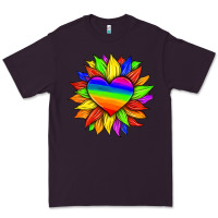 Plum lgbtq color heart and sunflower Premium Tee - HRA Design Shop