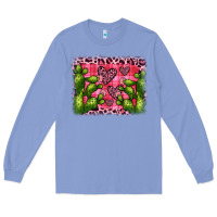 Colony Blue valentine's day cactus background Long Sleeve Tee - JahusDesignShop