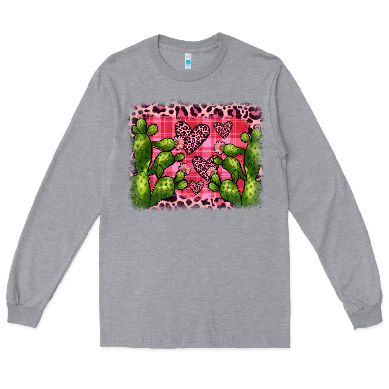 Valentine's Day Cactus Background Long Sleeve Tee by JahusDesignShop | Teevron