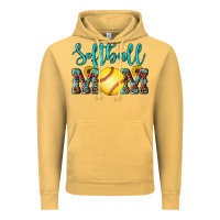 Western Leopard  Sunflowers Glitter Mom Softball Vintage Hoodie | Teevron