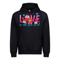 Black Love Is All You Need Valentines Day Frappe Coffee Urban Hoodie - FaDigitalArtStudio