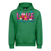 Emerald Love Is All You Need Valentines Day Frappe Coffee Urban Hoodie - FaDigitalArtStudio