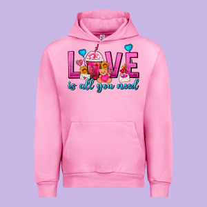 Love Is All You Need Valentines Day Frappe Coffee Urban Hoodie Designed By Fadigitalartstudio
